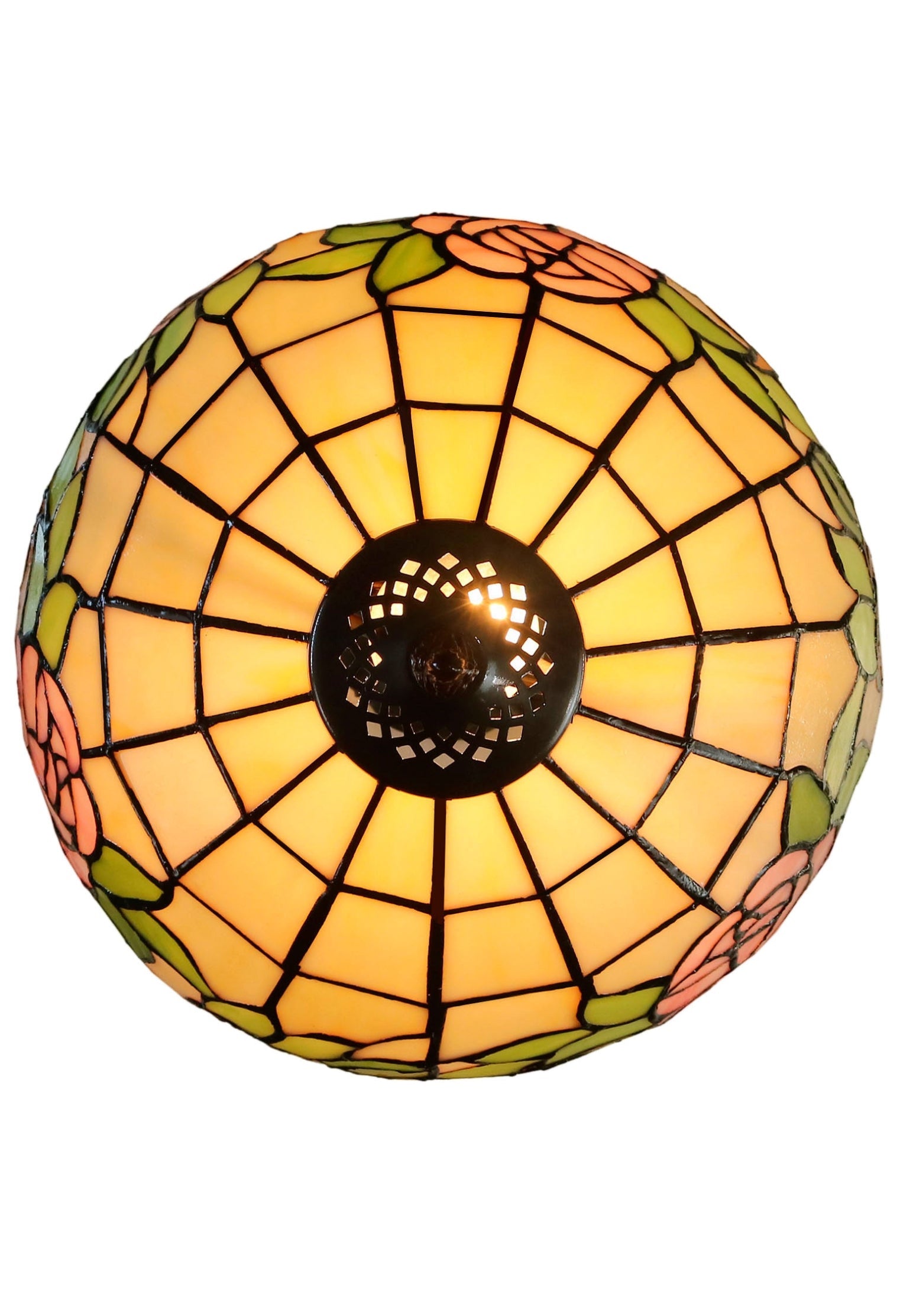 12" Blush Rose Tiffany-Style Bedside Lamp