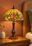 12" Blush Rose Tiffany-Style Bedside Lamp