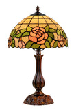 12" Blush Rose Tiffany-Style Bedside Lamp