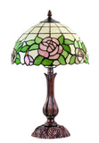 12" Blush Rose Tiffany-Style Bedside Lamp