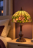12" Blush Rose Tiffany-Style Bedside Lamp