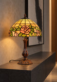 12" Blush Rose Tiffany-Style Bedside Lamp