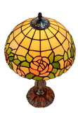 12" Blush Rose Tiffany-Style Bedside Lamp