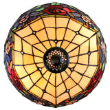 14” Vintage Rose Tiffany Table Lamp – Elegant Bedside Lighting
