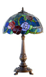 Large  Red Purple Yellow Rose Style Tiffany Table Lamp