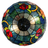 Large  Red Purple Yellow Rose Style Tiffany Table Lamp