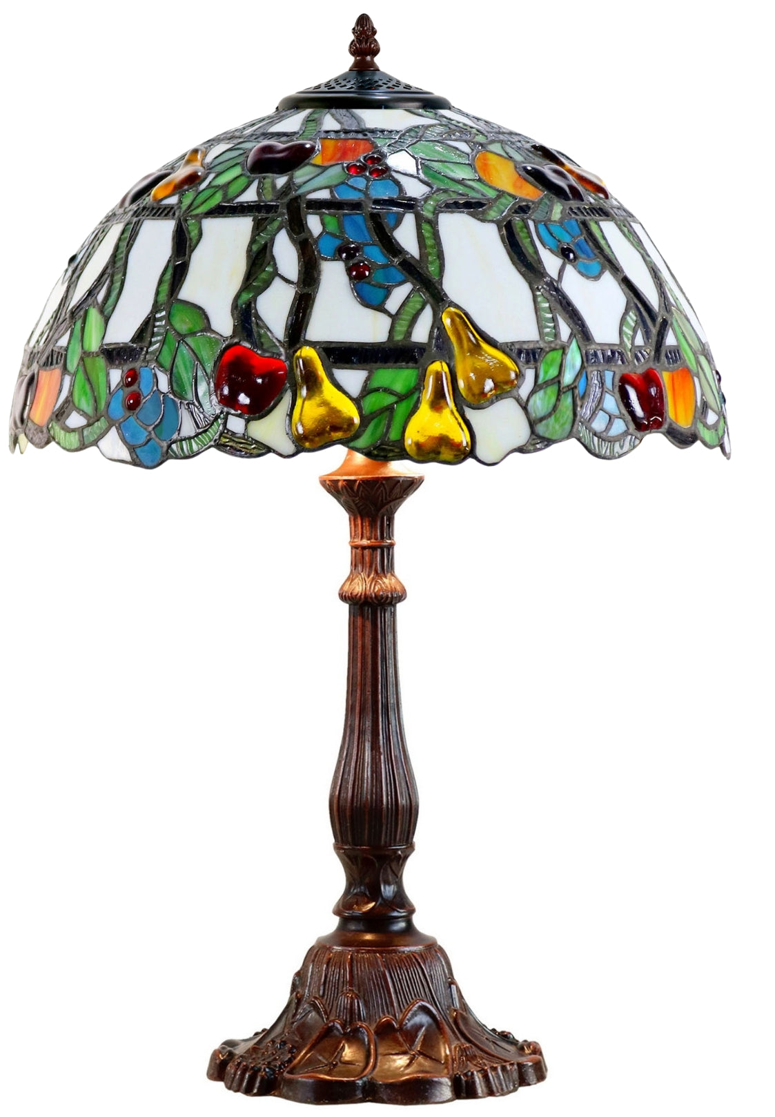 Timeless Collection@16" Vibrant Fruits Apples Pears Tiffany Table Lamp