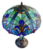 Limited Edition 16" Large Amor Multicolor Victorian-Style Double-Light Tiffany Table Lamp