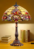 Large 16" Victorian Style Stained Glass Tiffany Table Lamp