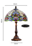 Large 16" Victorian Style Stained Glass Tiffany Table Lamp