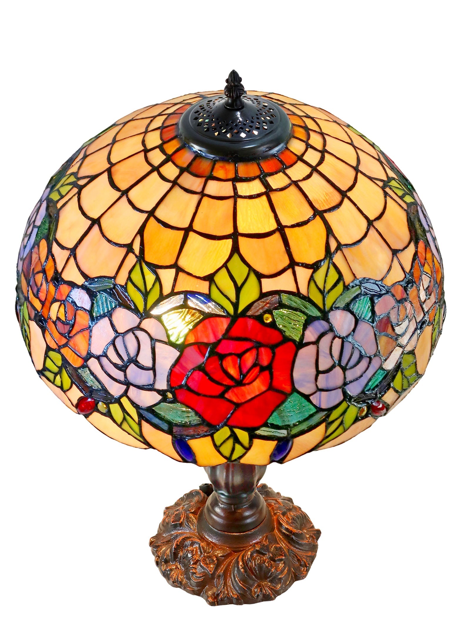 16" Large Blossoming Rose Tiffany Table Lamp