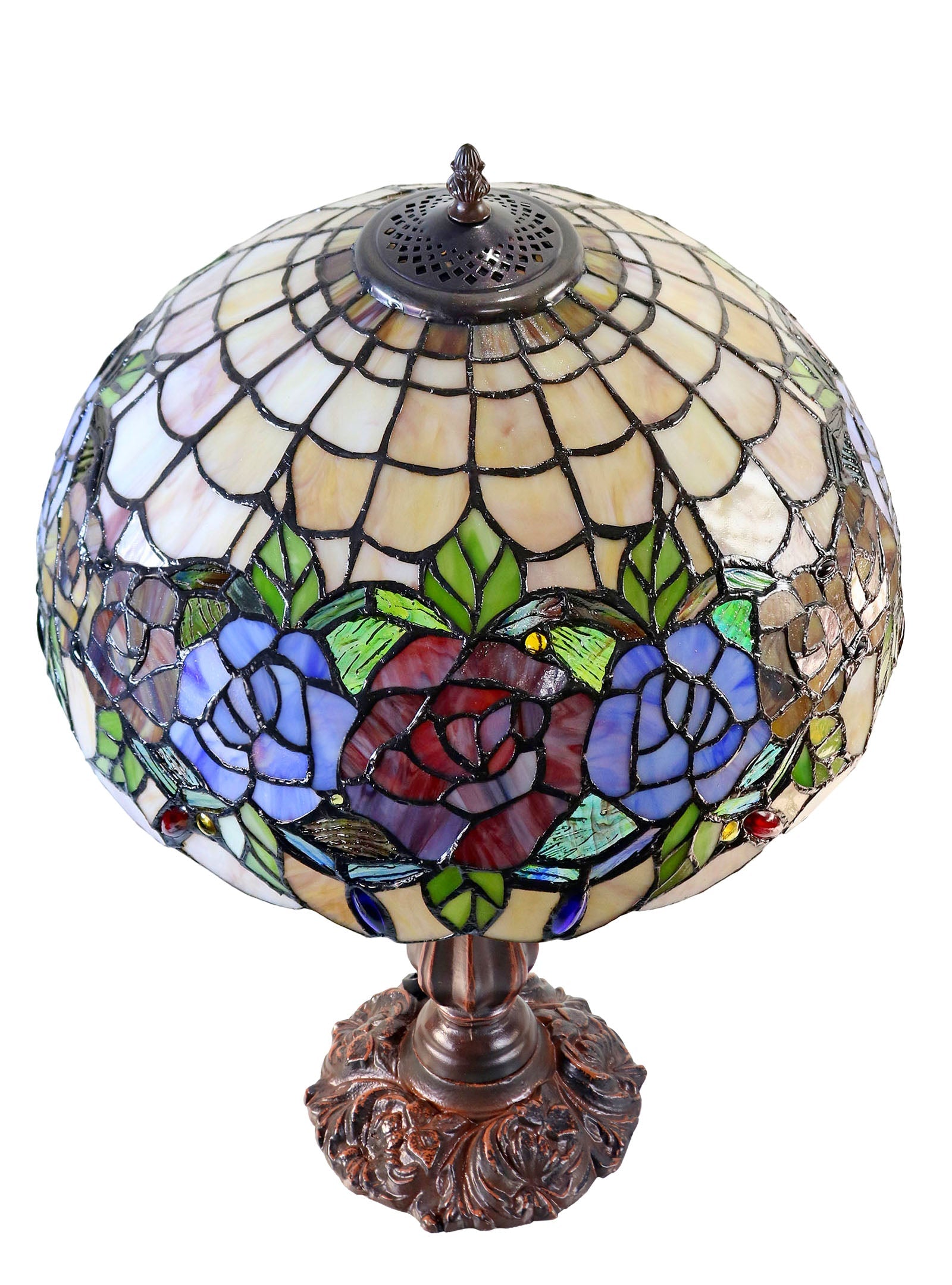 16" Large Blossoming Rose Tiffany Table Lamp