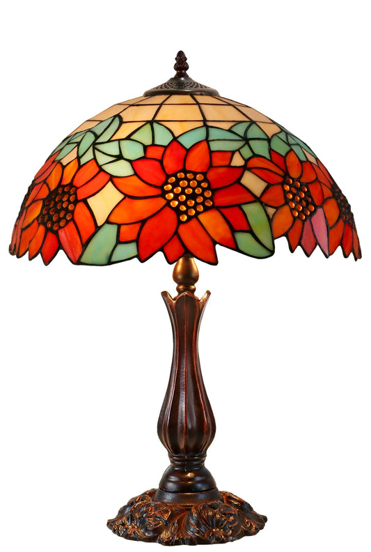 Large 16" Large Sunflower Style Tiffany Table Lamp