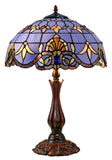 16" Large Blue Baroque Style Tiffany Table Lamp