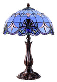 16" Large Blue Baroque Style Tiffany Table Lamp