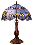 16" Large Blue Baroque Style Tiffany Table Lamp