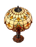 16" Large Beige Baroque Style Tiffany Table Lamp