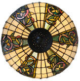 Large 18" Leaf Ribbon Style Stained Glass Leadlight Tiffany Floor Lamp