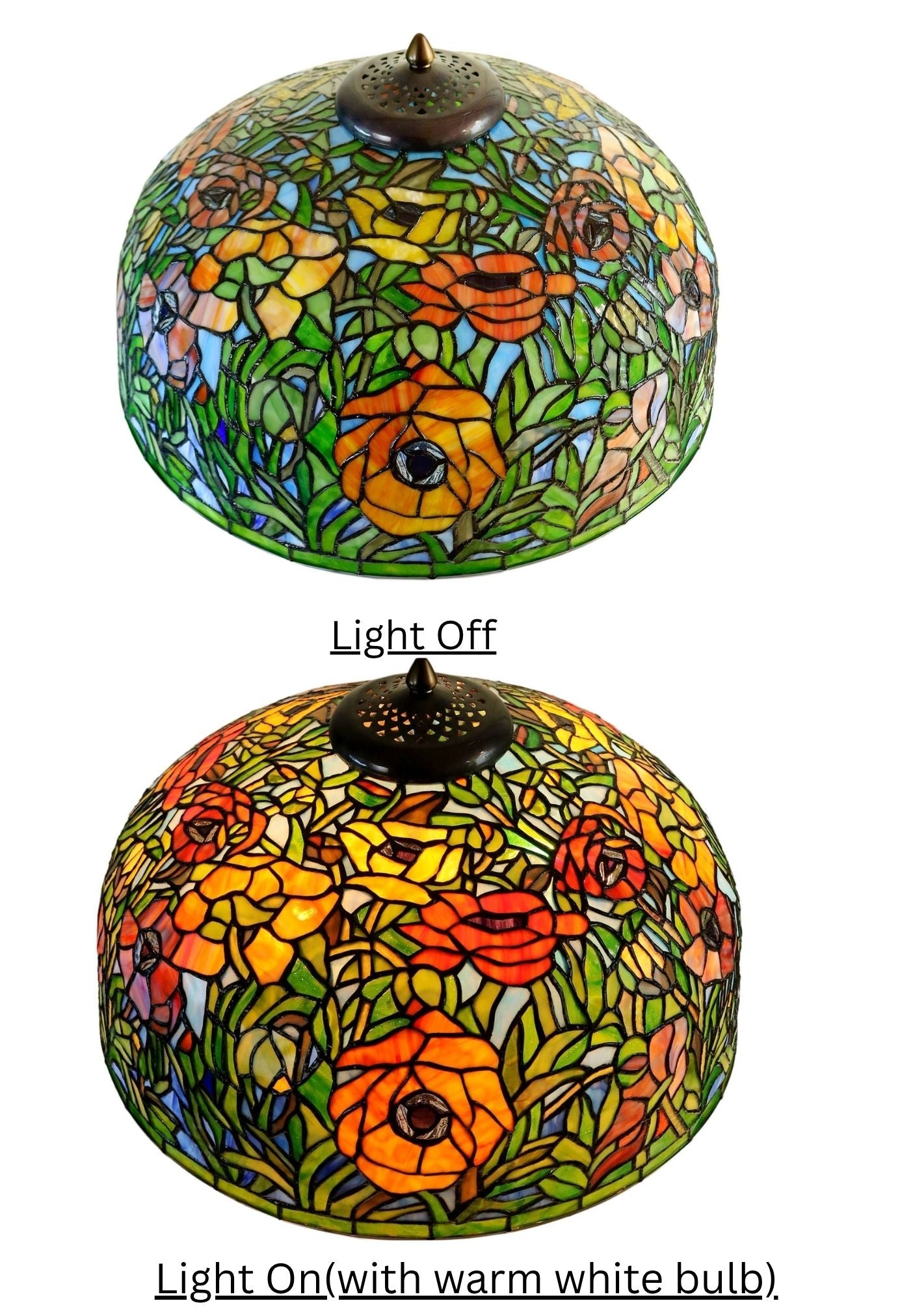 Limited Edition Grand 20" The Iconic Oriental Poppy Stained Glass Floor Lamp