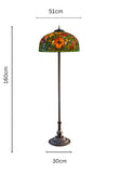 Limited Edition Grand 20" The Iconic Oriental Poppy Stained Glass Floor Lamp