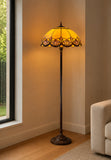 Large 20" Blue Daisy Floral Tiffany Floor Lamp