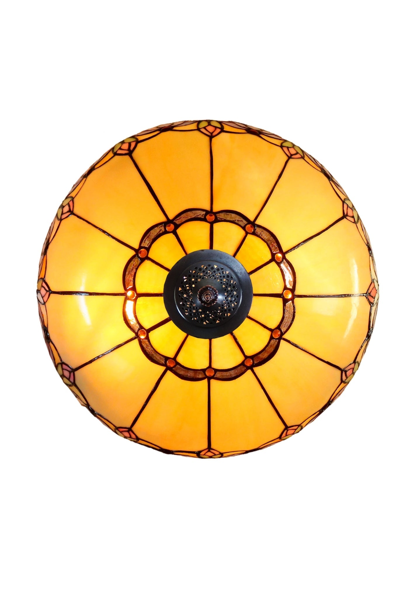 Large 20" Blue Daisy Floral Tiffany Floor Lamp