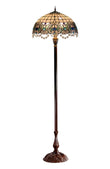 Art Nouveau Huge 20" Ocean Blue Jewels Tiffany Floor Lamp