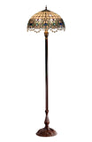 Art Nouveau Huge 20" Ocean Blue Jewels Tiffany Floor Lamp