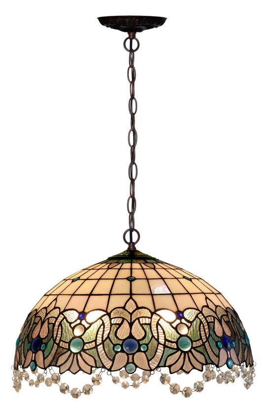 Huge 20" Ocean Blue Art Nouveau Leadlight Tiffany  Pendant Light