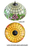 Large 20" Classical Antique Rose Stained Glass Floor Lamp