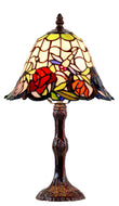 10" Carnation Tiffany Dragonfly Accent Table Lamp, Antique Bronze