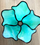 Double Lamp shade Flower  Water Lily Style Tiffany Table Lamp*Green&Aqua Blue