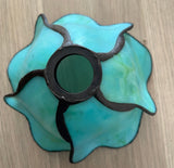 Double Lamp shade Flower  Water Lily Style Tiffany Table Lamp*Green&Aqua Blue