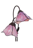 Double Lamp shade Flower Pink Water Lily Style Tiffany Table Lamp