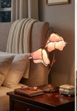 Double Lamp shade Flower Pink Water Lily Style Tiffany Table Lamp