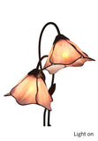 Double Lamp shade Flower Pink Water Lily Style Tiffany Table Lamp