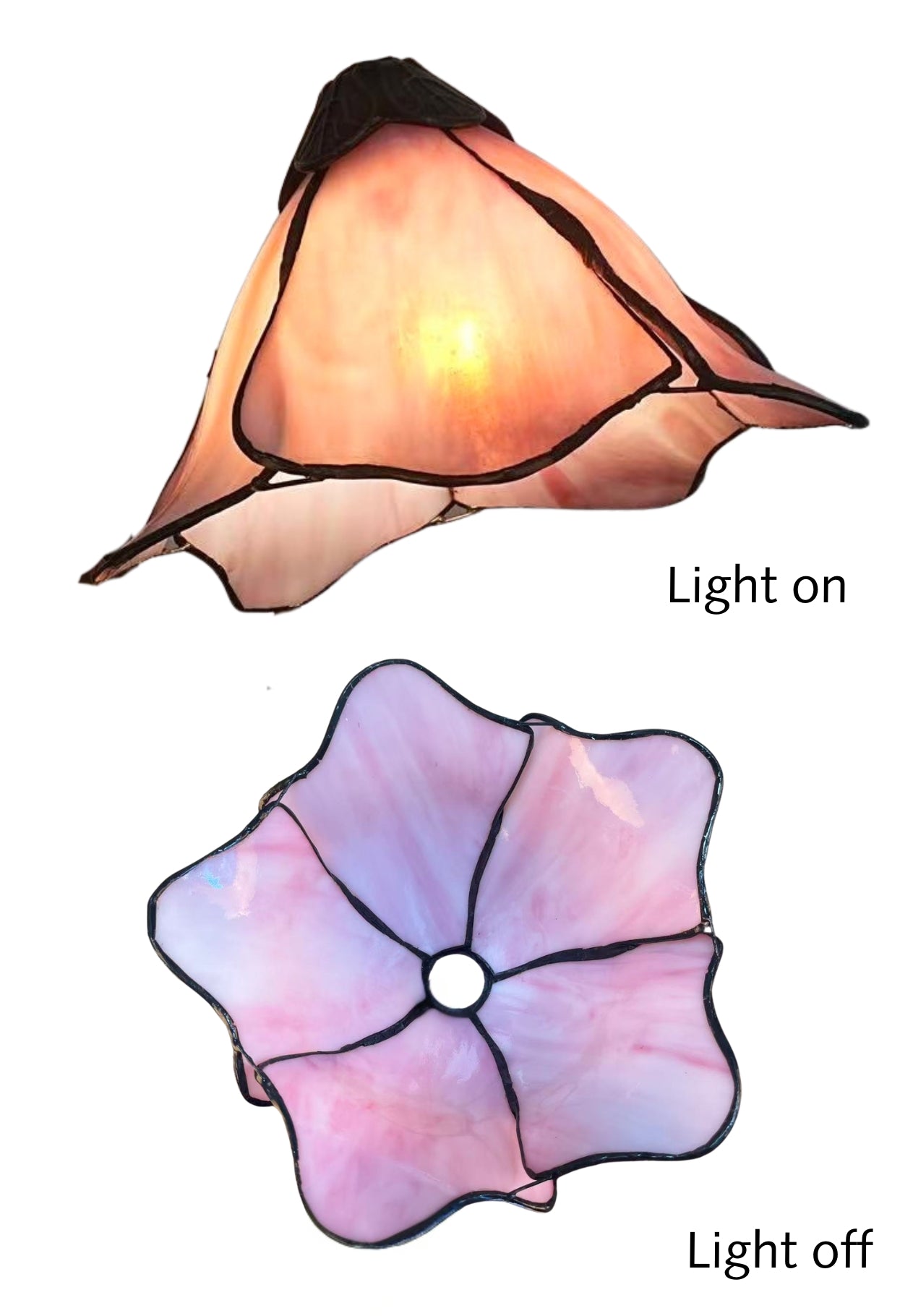 Double Lamp shade Flower Pink Water Lily Style Tiffany Table Lamp