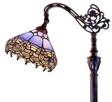 Waratah Style Leadlight Stained Glass Bridge Arm Tiffany  Floor Lamp