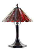 11"  Geometric Tiffany Style Stained Glass Table Lamp*Red