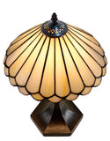 11"  Geometric Tiffany Style Stained Glass Table Lamp*Beige