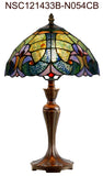 Flowing Color Collection@12" Amor Blue Tiffany Bedside Lamp