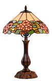 12" Classic Tiffany-Style Pink Dogwood Table Bedside Lamp