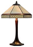 Elegant 14"  Tiffany Table Lamp Stained glass shade with geometric patterns