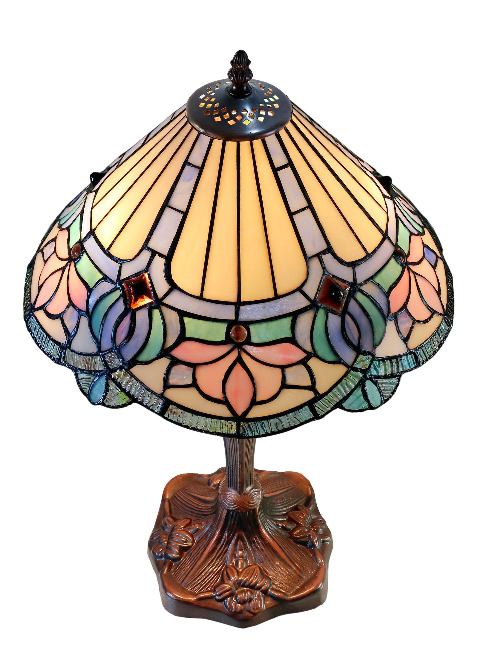 Exquisite 14" floral-inspired design Tiffany Table Lamp