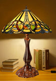 16" Large Victorian Ribbon Tiffany Table Lamp Country and Rustic Style Iron base