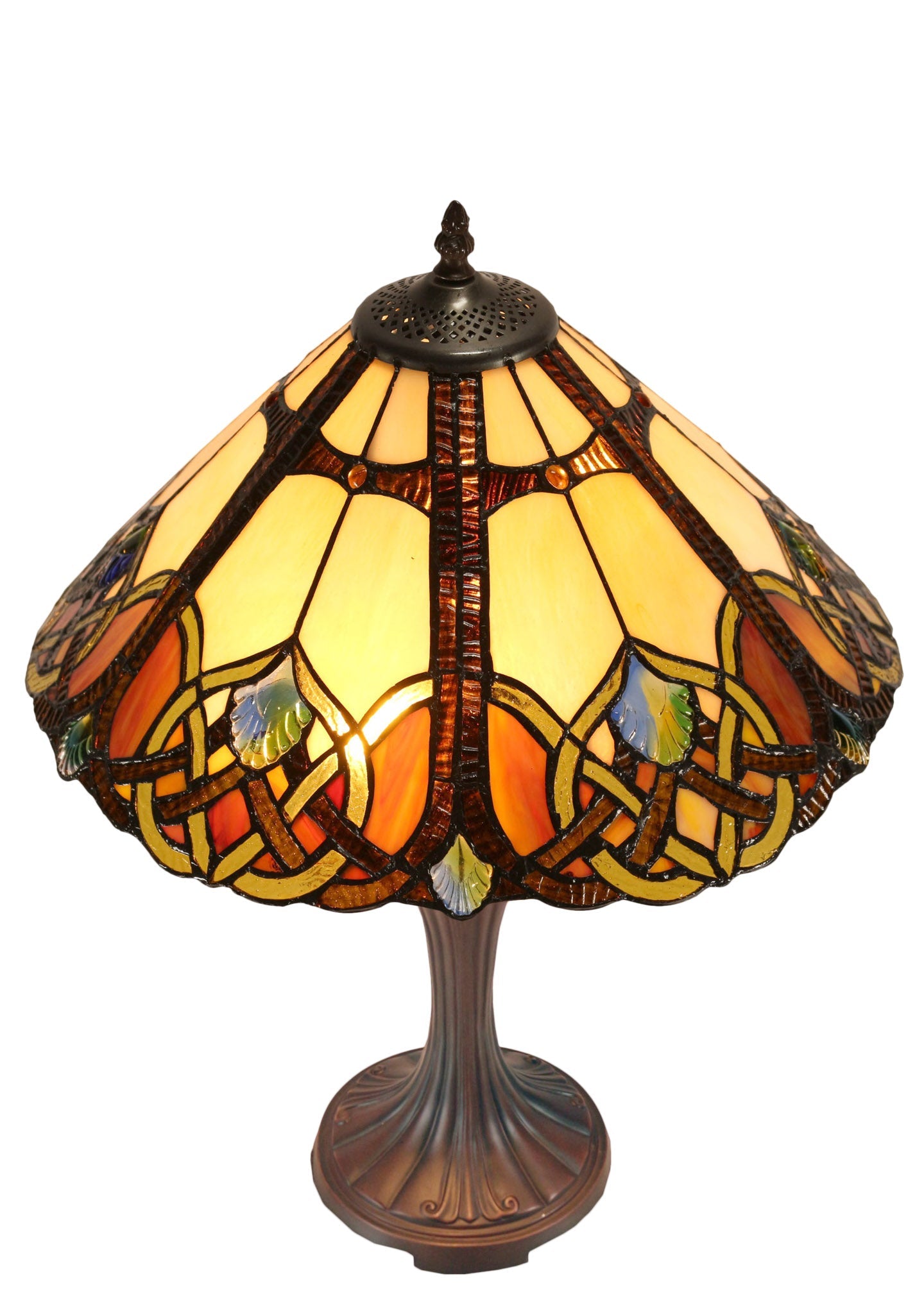 Large 16" Tiffany-style Tuscany Sunset Stained Glass 23-inches High Table Lamp