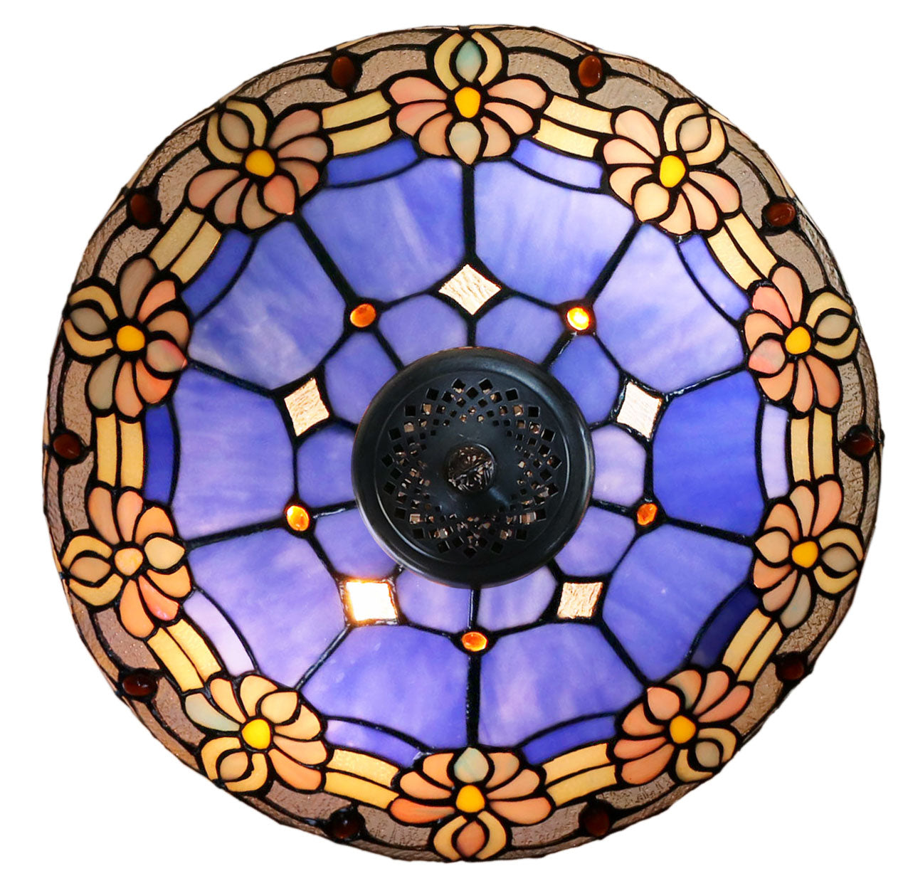 Large 16" Waratah Style Tiffany Stained Glass Pendant Light