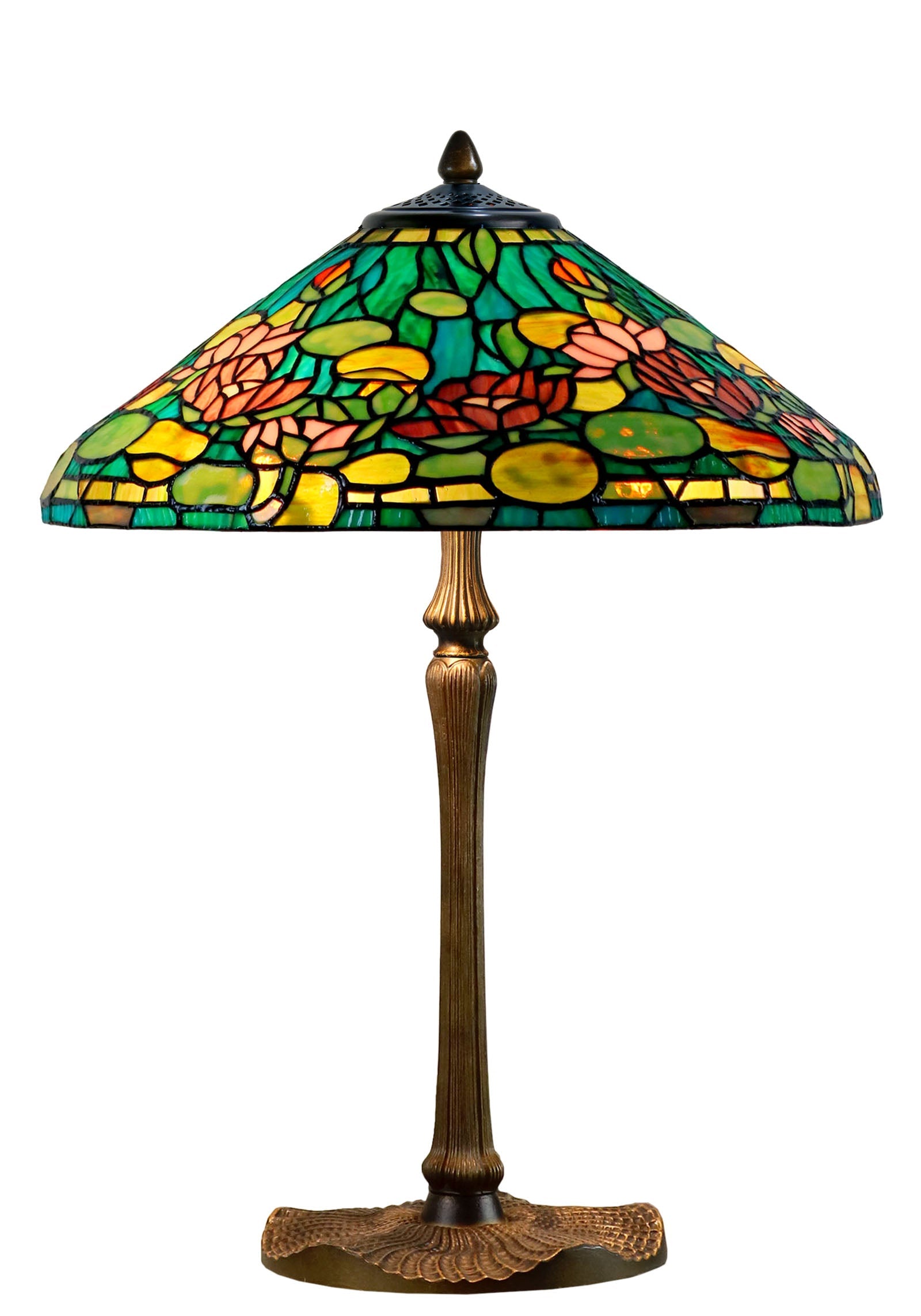 Legend Collection@ Large 16" Pond Lily Stained Glass Tiffany Table Lamp