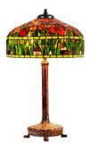 Limited Edition@18" Tiffany Red Tulip Stained Glass Table Lamp