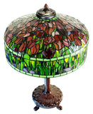 Limited Edition@18" Tiffany Red Tulip Stained Glass Table Lamp
